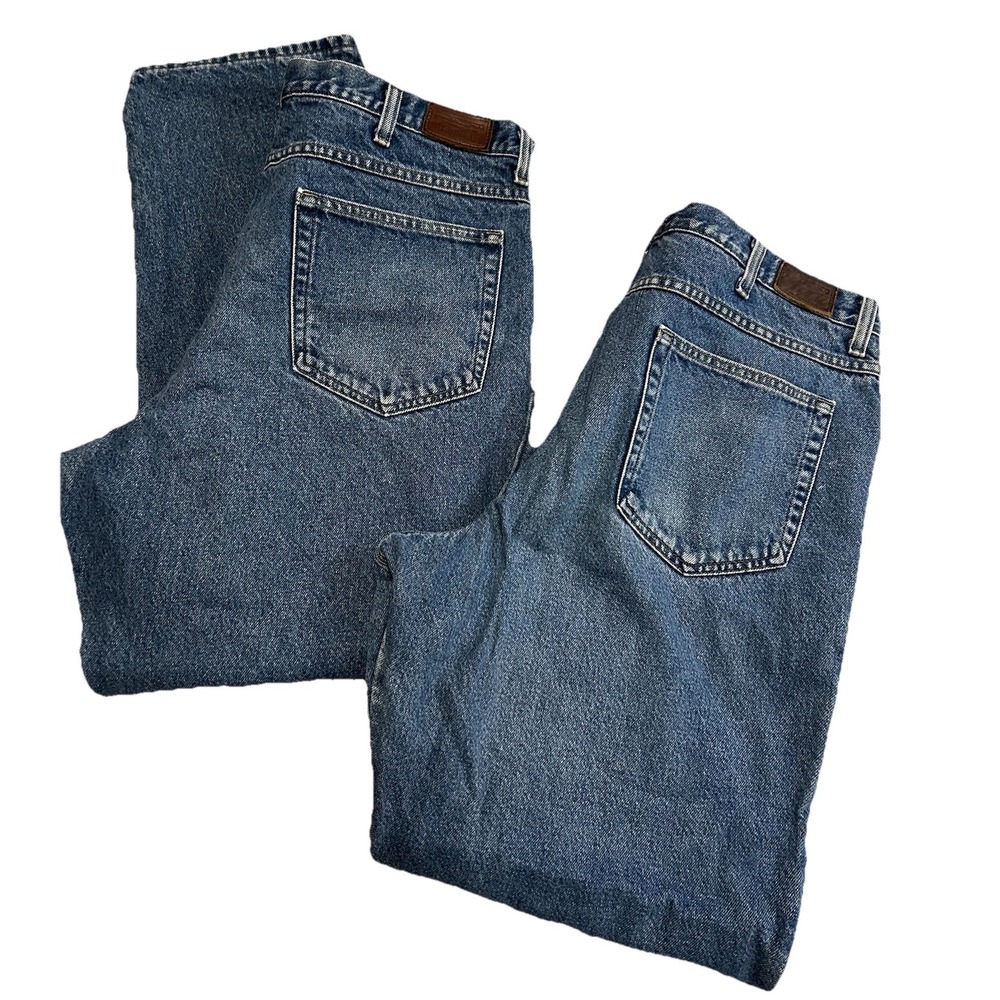 LL‎ Bean 2 Pair Jeans Mens 38x29 Fleece Lined Double L Classic Fit Warm Winter